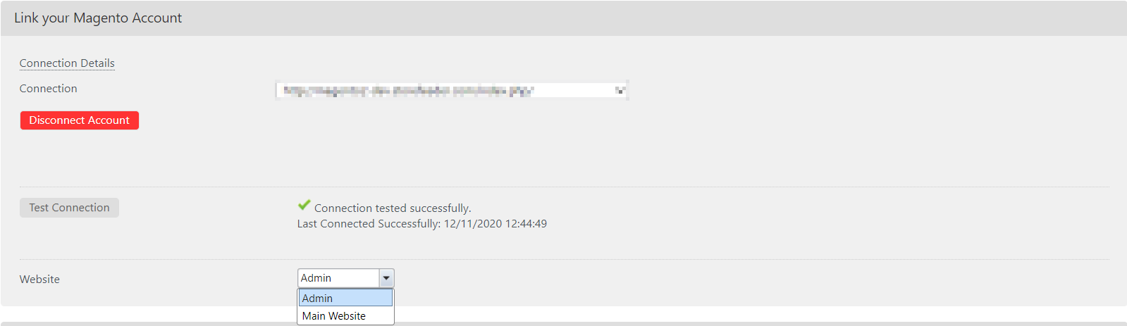 Magento2IntegrationConnectedWebsiteSelect.png